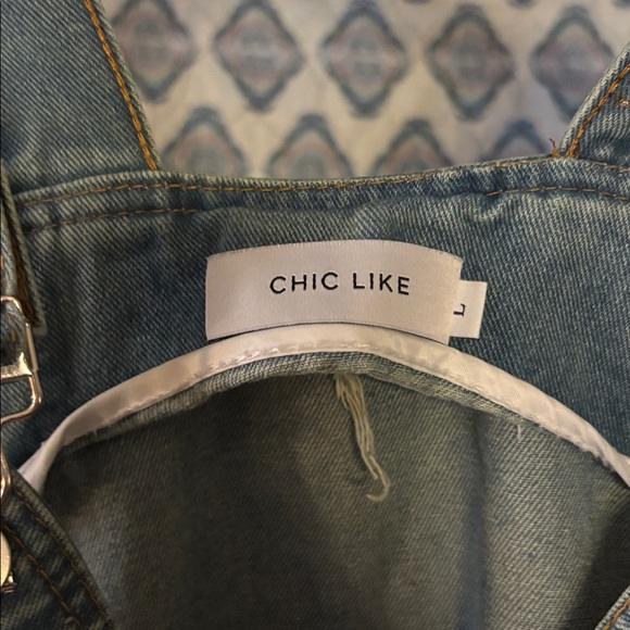 NWOT Denim Overall Dress Size Large - Picture 6 of 9